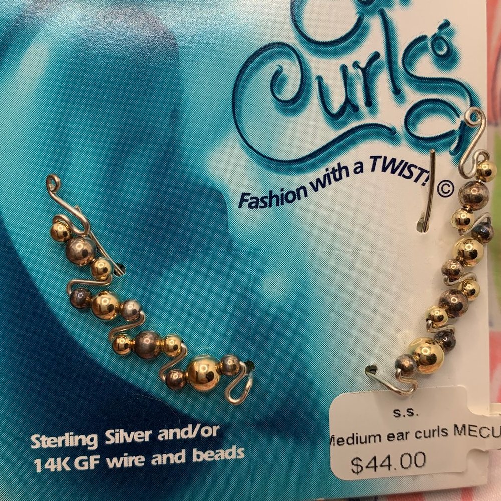 Sterling Silver/14K wire and Beads Earrings